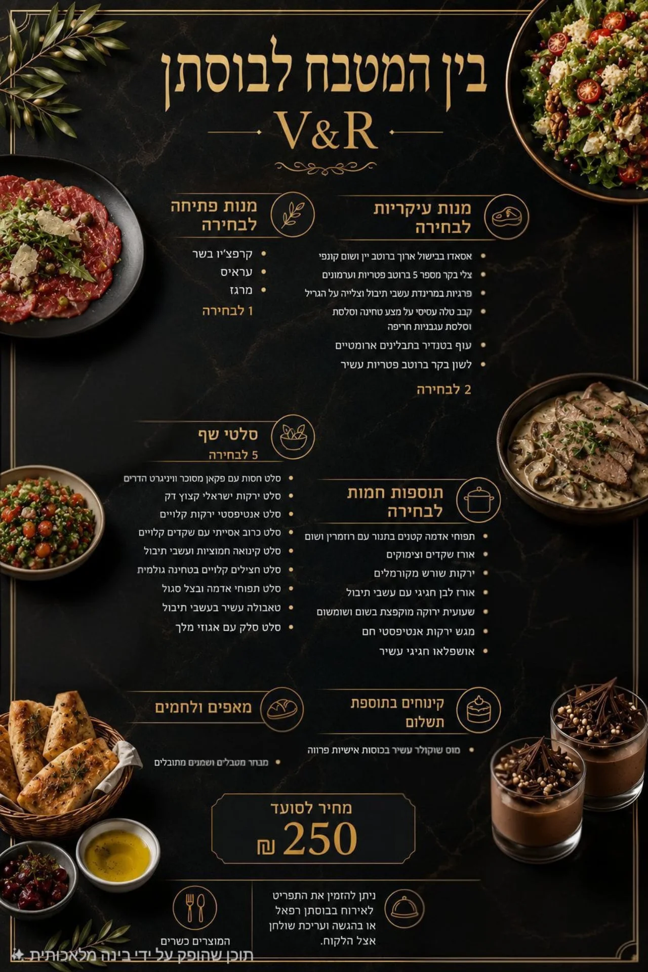 תפריט בשרי בבוסתן רפאל